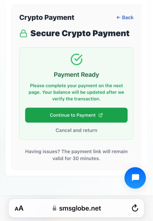 Crypto payment option