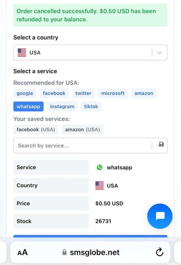 WhatsApp verification completed