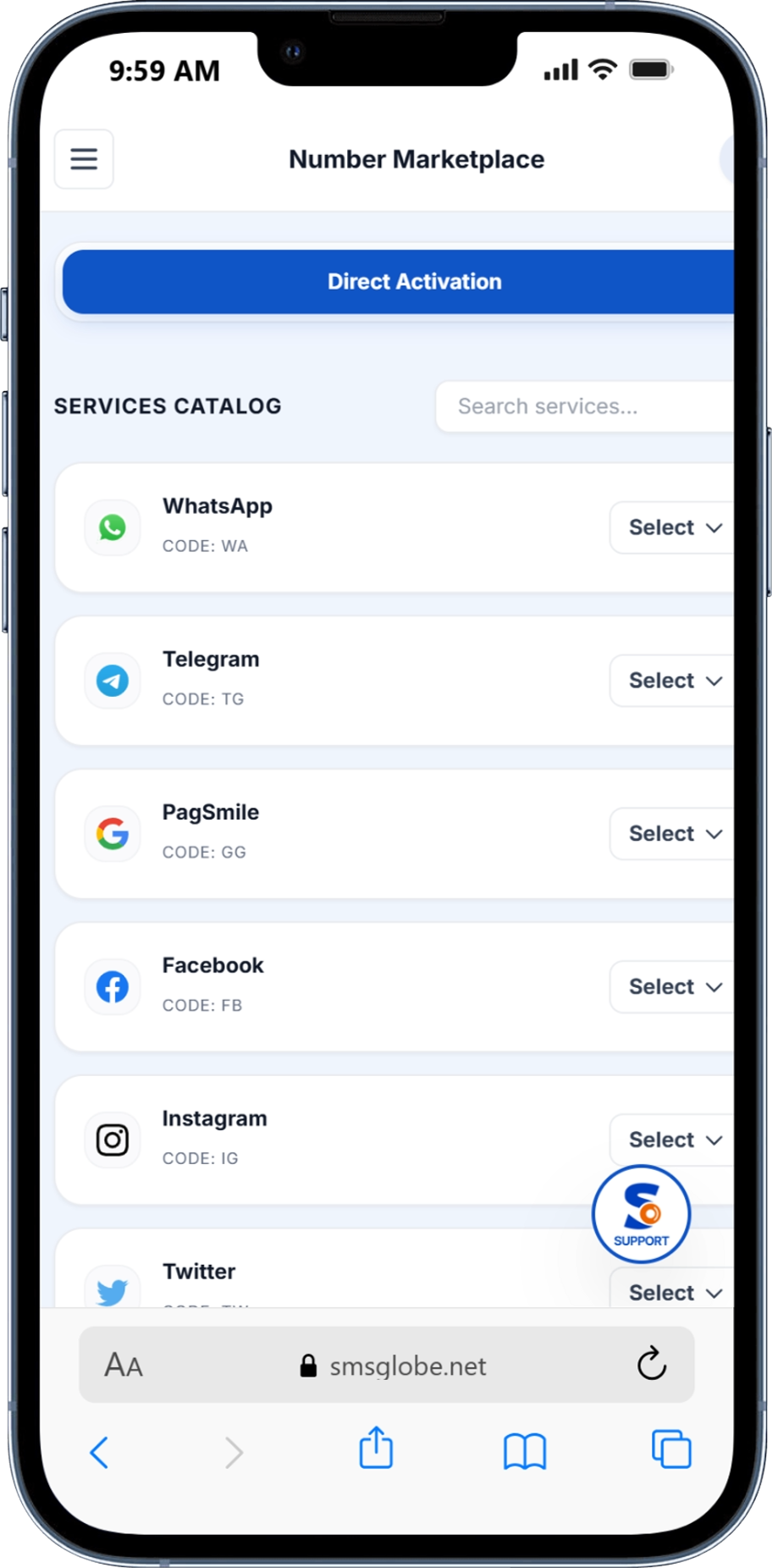 SMSGlobe Marketplace